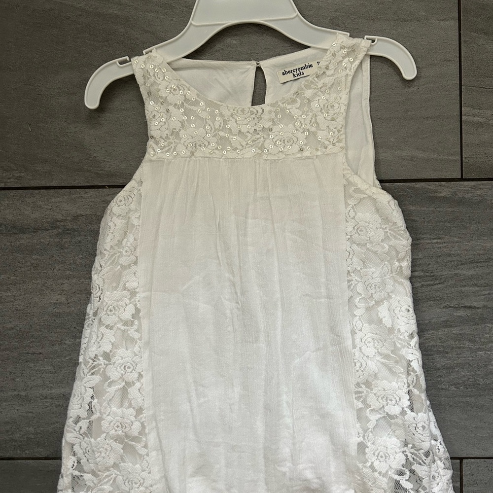 Abercrombie Kids Ivory Sequin Lace Top